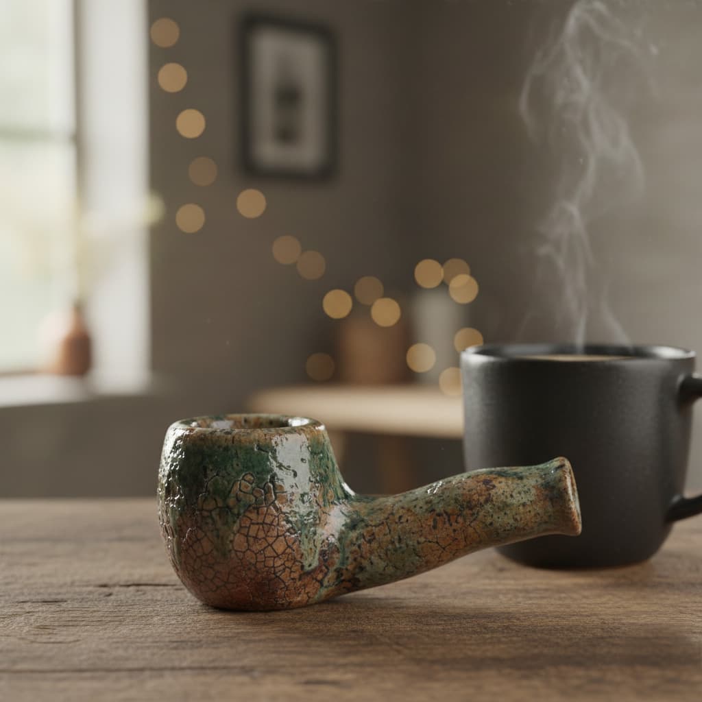 Artisan ceramic smoking pipe